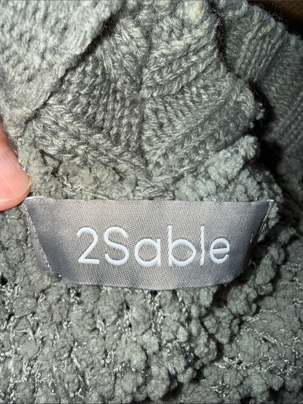 Cozy Textured Open Cardigan in Sage Green - Picture 5 of 7